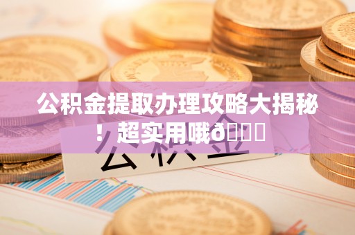 汶川公积金提取办理攻略大揭秘！超实用哦😉