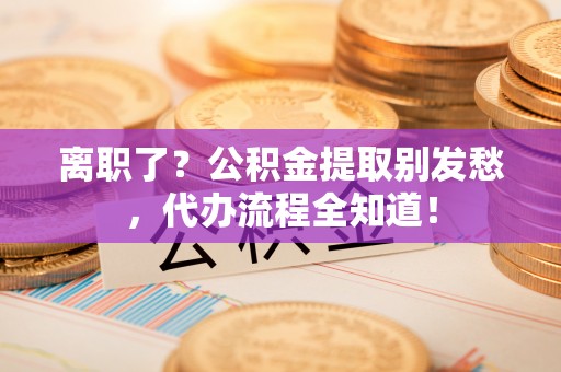 汶川离职了？公积金提取别发愁，代办流程全知道！