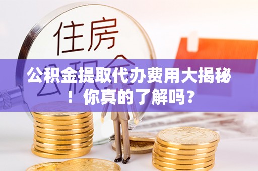 汶川公积金提取代办费用大揭秘！你真的了解吗？