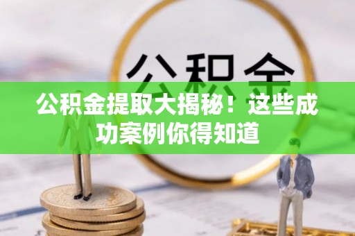 汶川公积金提取大揭秘！这些成功案例你得知道